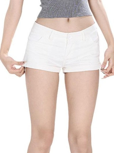 Fanptntox Long Leg Low Rise Hip Lift Slimming Women's Other Fabric Denim Shorts