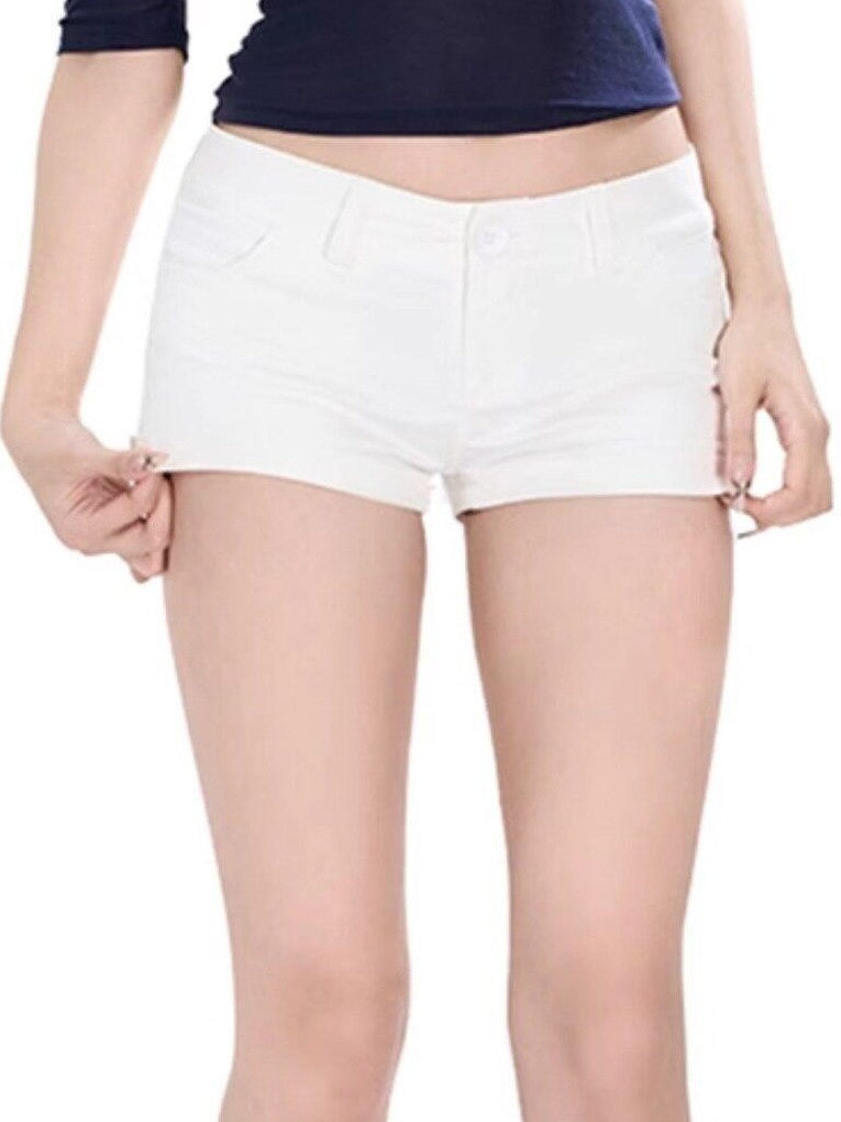 Fanptntox Long Leg Low Rise Hip Lift Slimming Women's Other Fabric Denim Shorts