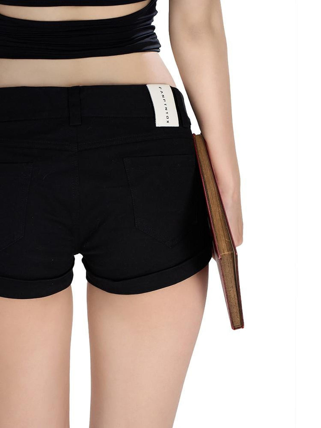 Fanptntox Long Leg Low Rise Hip Lift Slimming Women's Other Fabric Denim Shorts