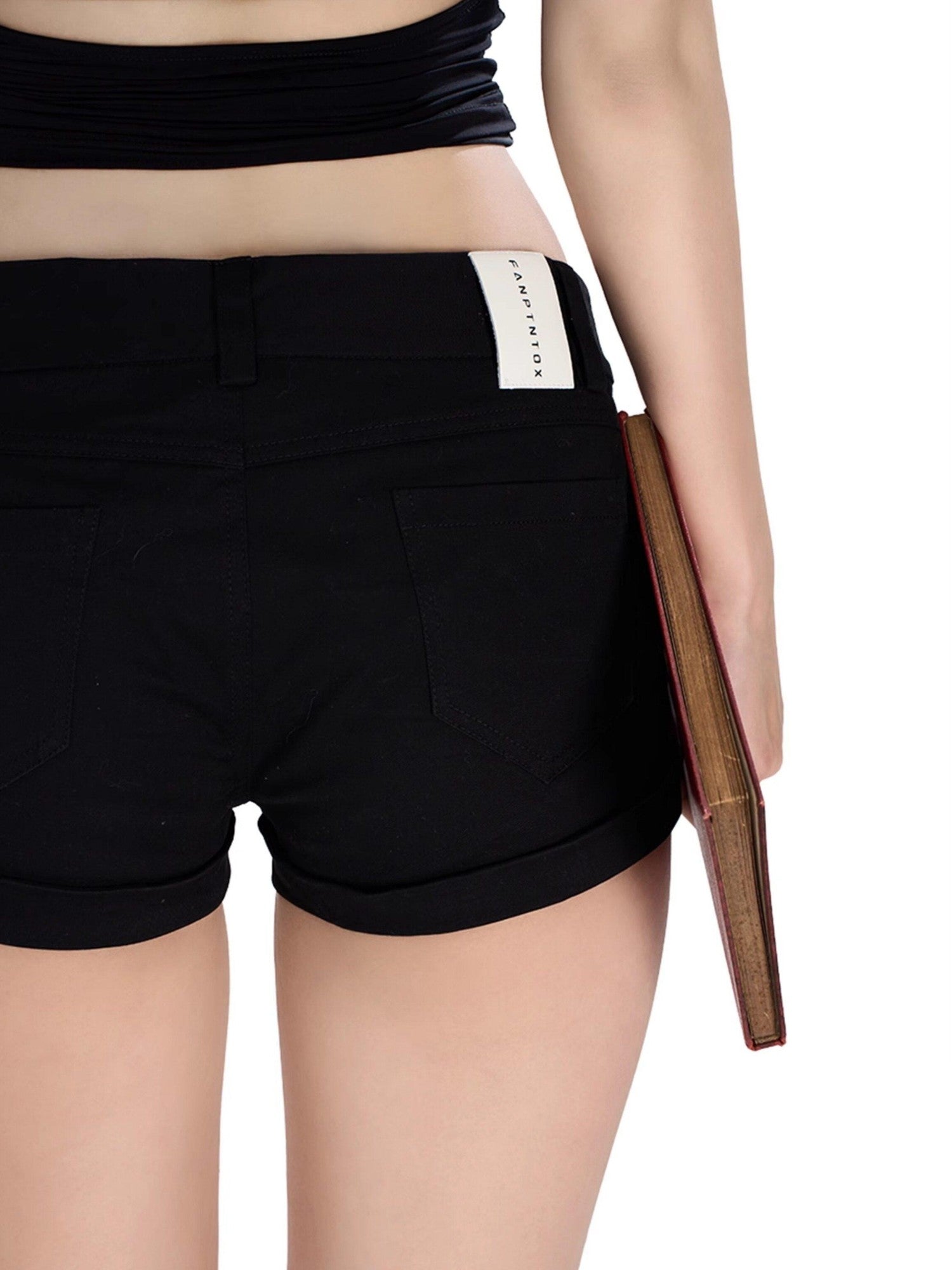 Fanptntox Long Leg Low Rise Hip Lift Slimming Women's Other Fabric Denim Shorts