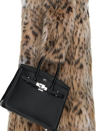 Fanptntox Long Plush Leopard Print Small Stand Collar Women's Acrylic Faux Fur Coats
