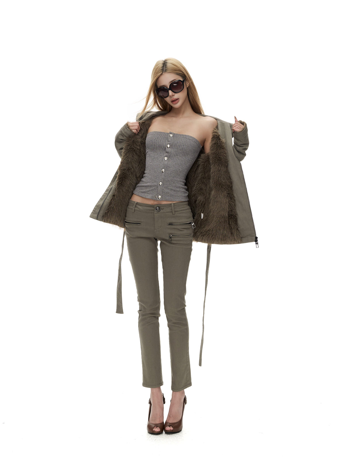 Fanptntox_Multi_Pocket_Strap_Waist_Stand_Collar_Women's_Cotton_Cropped_Jackets_1092651260556_MISSTT