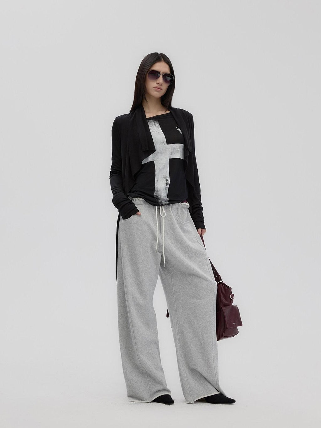 Fanptntox Oversized Collar Stacked Sleeve Slouchy Women's Lyocell Knit Boleros & Shrugs