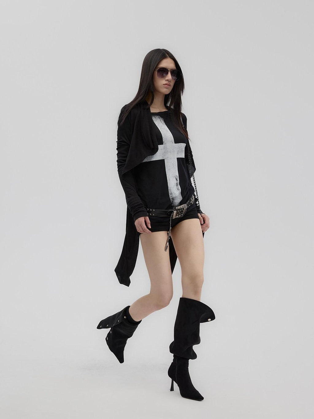 Fanptntox Oversized Collar Stacked Sleeve Slouchy Women's Lyocell Knit Boleros & Shrugs