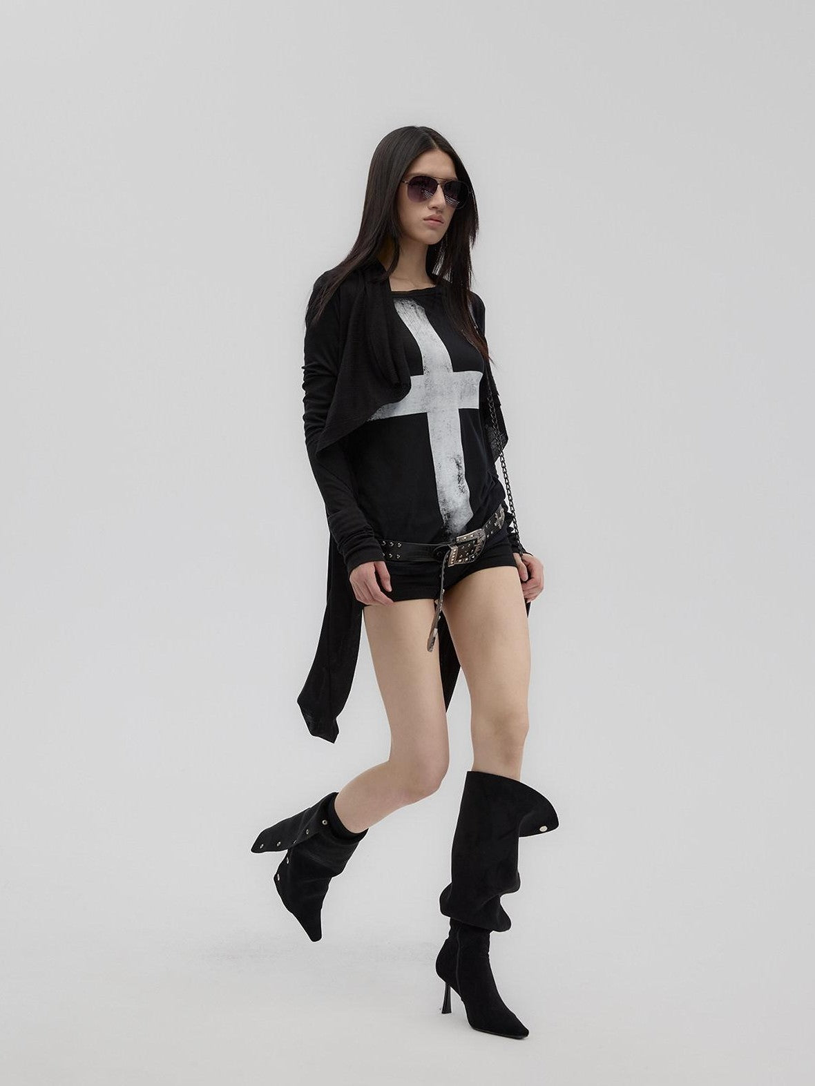 Fanptntox Oversized Collar Stacked Sleeve Slouchy Women's Lyocell Knit Boleros & Shrugs
