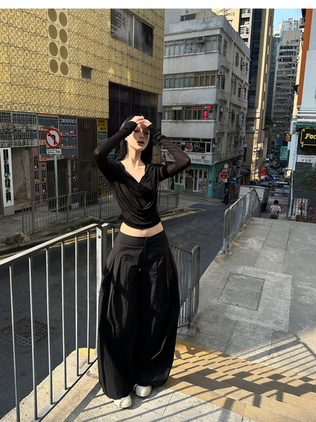 Fanptntox Parachute Paperbag Cargo Low Waist Women's Other Fabric Wide-leg Pants