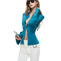 Fanptntox_Peacock_Blue_Cinched_Waist_Lapel_Long_Sleeve_Women's_Polyester_Satin_Shirts_1022846039509_MISSTT