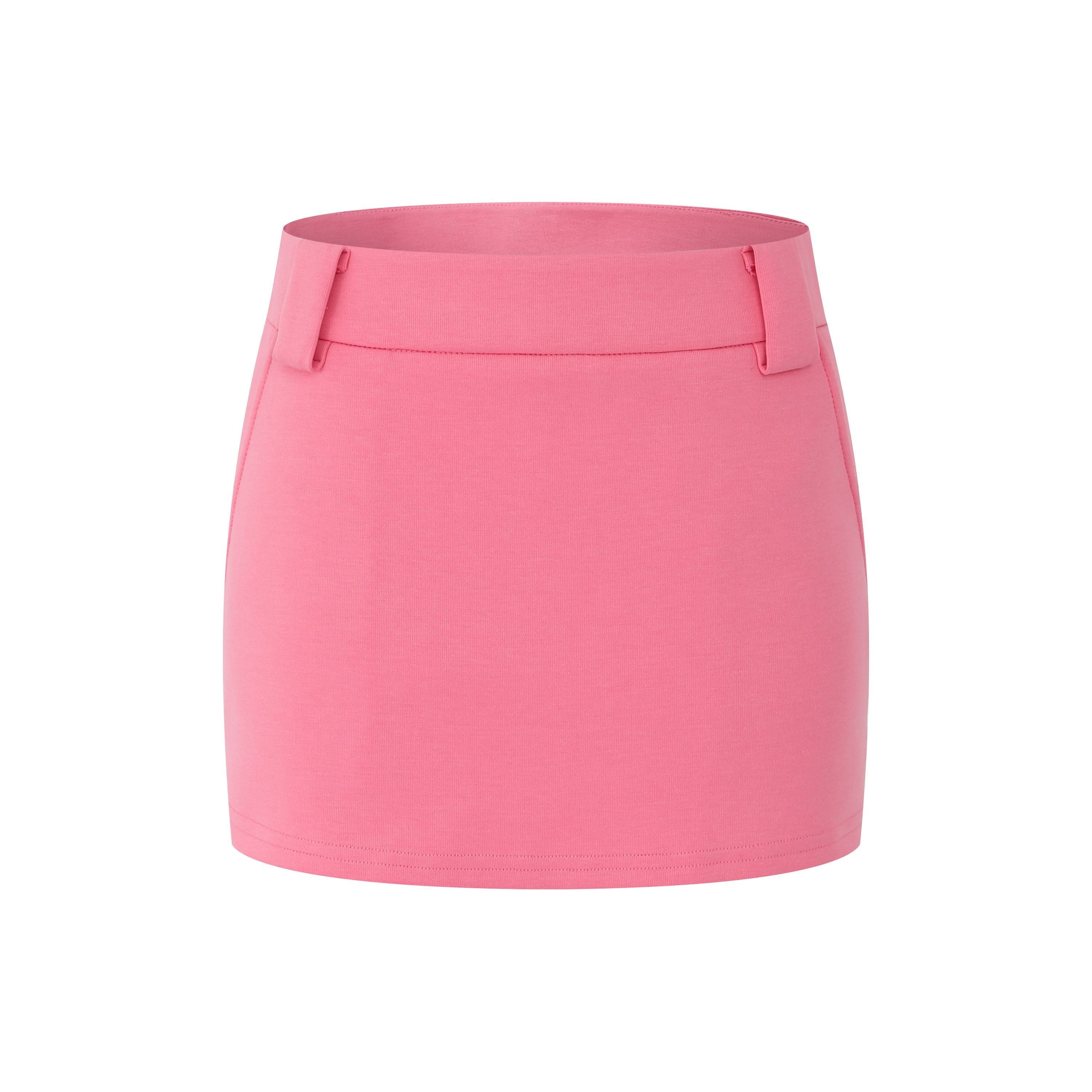 Fanptntox_Pink_Padded_Shoulder_Pullover_Short_Skirt_Women's_Cotton_Matching_Skirt_Sets_734269021349_MISSTT