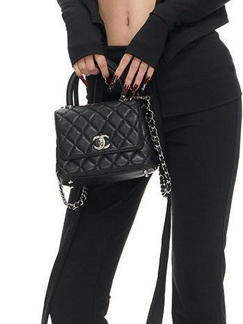 Fanptntox Polka Dot Cross Tie Cardigan High Waist Flare Women's Knit Tracksuit Sets