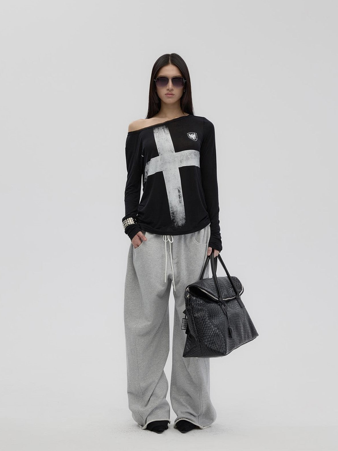 Fanptntox Raw Hem Low Waist Wide Leg Cotton Women's Sweatpants