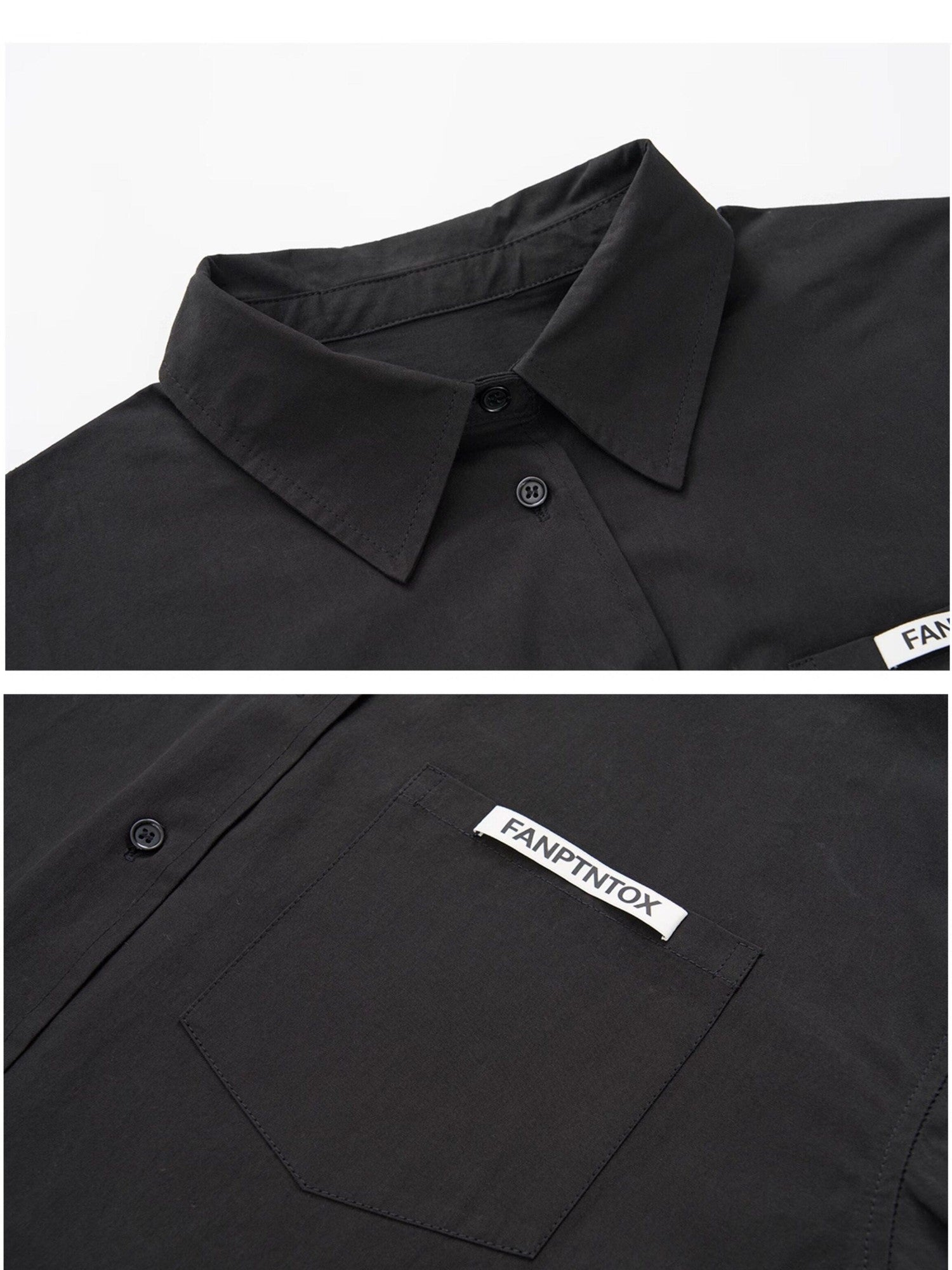 Fanptntox Ribbon Tie Boyfriend Polo Collar Women's Other Fabric Oversized Shirts