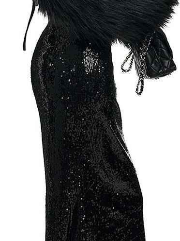 Fanptntox Sequin Halter Fishtail Waist Cinch Women's Polyester Bodycon Maxi Dresses