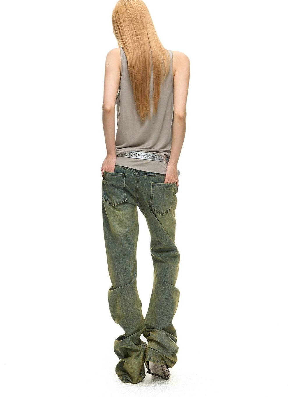 Fanptntox Sheer Cross V-neck Knit H Silhouette Strappy Round Hem Women's Lyocell Camisoles