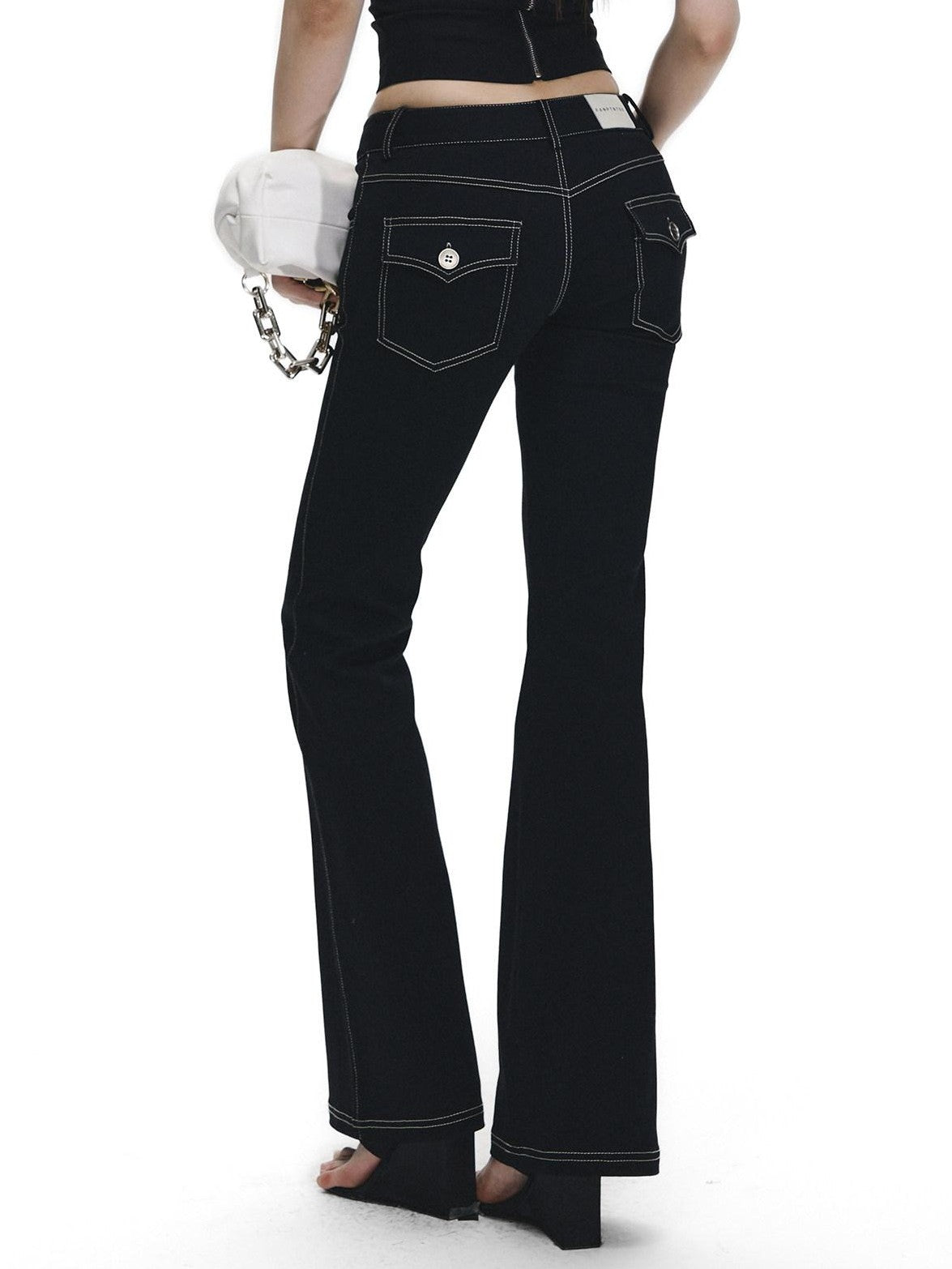 Fanptntox Shell Embroidery Patchwork Cropped Tube Women's Casual Top & Pants Sets