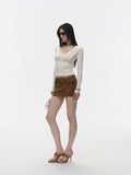 Fanptntox_Slim_Low_Round_Neck_Long_Sleeve_Low_Waist_Women's_Suede_Matching_Skirt_Sets_981830407207_MISSTT