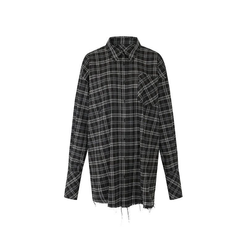 Fanptntox_Slouchy_Frayed_Hem_Plaid_Notched_Collar_Women's_Other_Fabric_Oversized_Shirts_739010765700_MISSTT