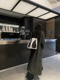 Fanptntox Slouchy Oversized Distressed Midlength Open Front Women's Knit Long Coats