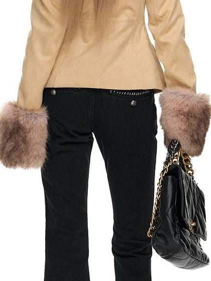 Fanptntox Solid Boucle Trim Metal Button Low Waist Slim Women's Cotton Denim Bootcut Jeans
