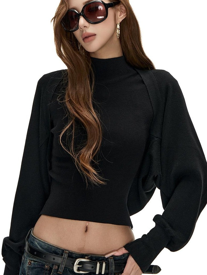 Fanptntox Solid Color Knit Loose Fit Long Sleeve Women's Turtleneck Sweaters
