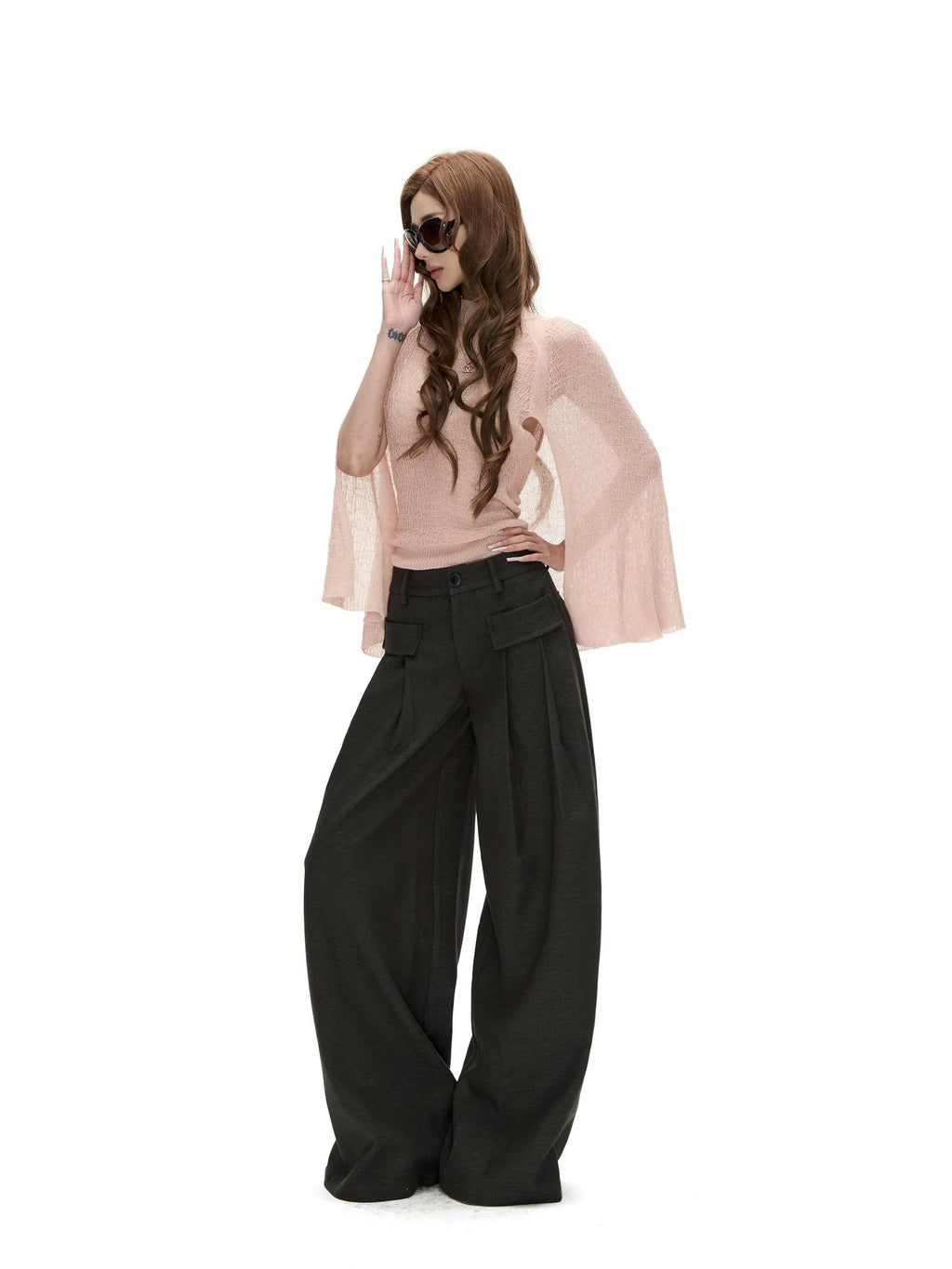 Fanptntox Solid Color Woven Tencel Cotton Women's Straight-leg Pants
