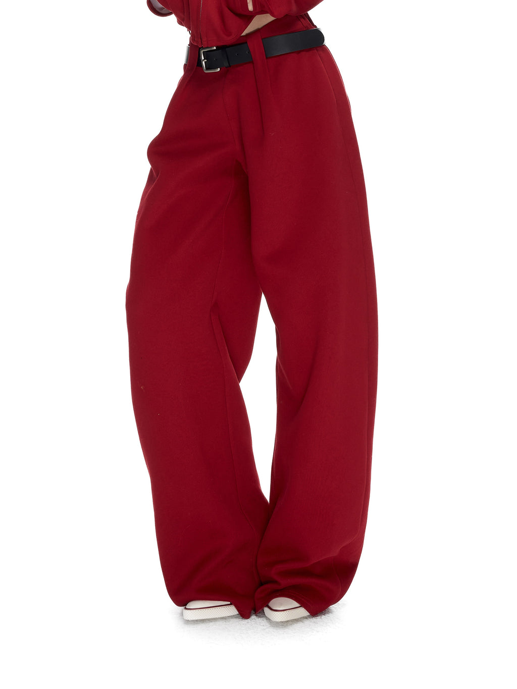 Fanptntox_Solid_Drawstring_Zip_Up_Stand_Collar_Women's_Cotton_Thick_Long_Sleeve_Casual_Top_&_Pants_Sets_1009519268558_MISSTT