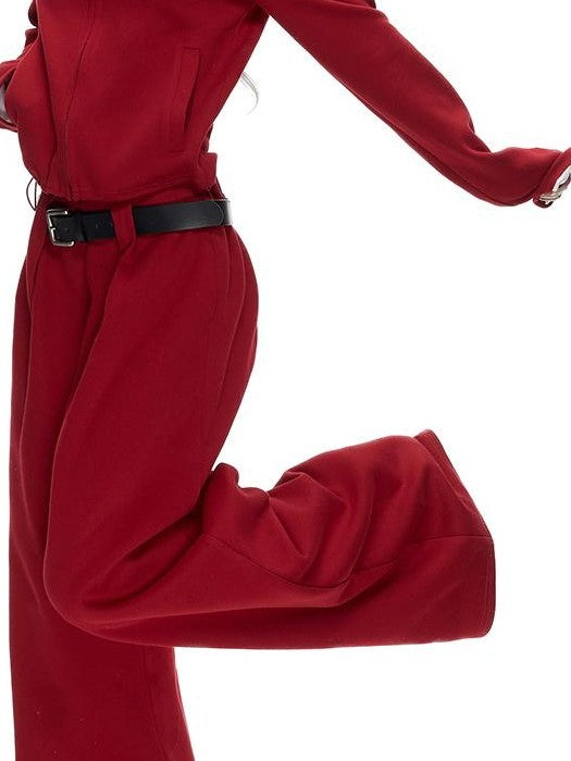 Fanptntox Solid Drawstring Zip Up Stand Collar Women's Cotton Thick Long Sleeve Casual Top & Pants Sets