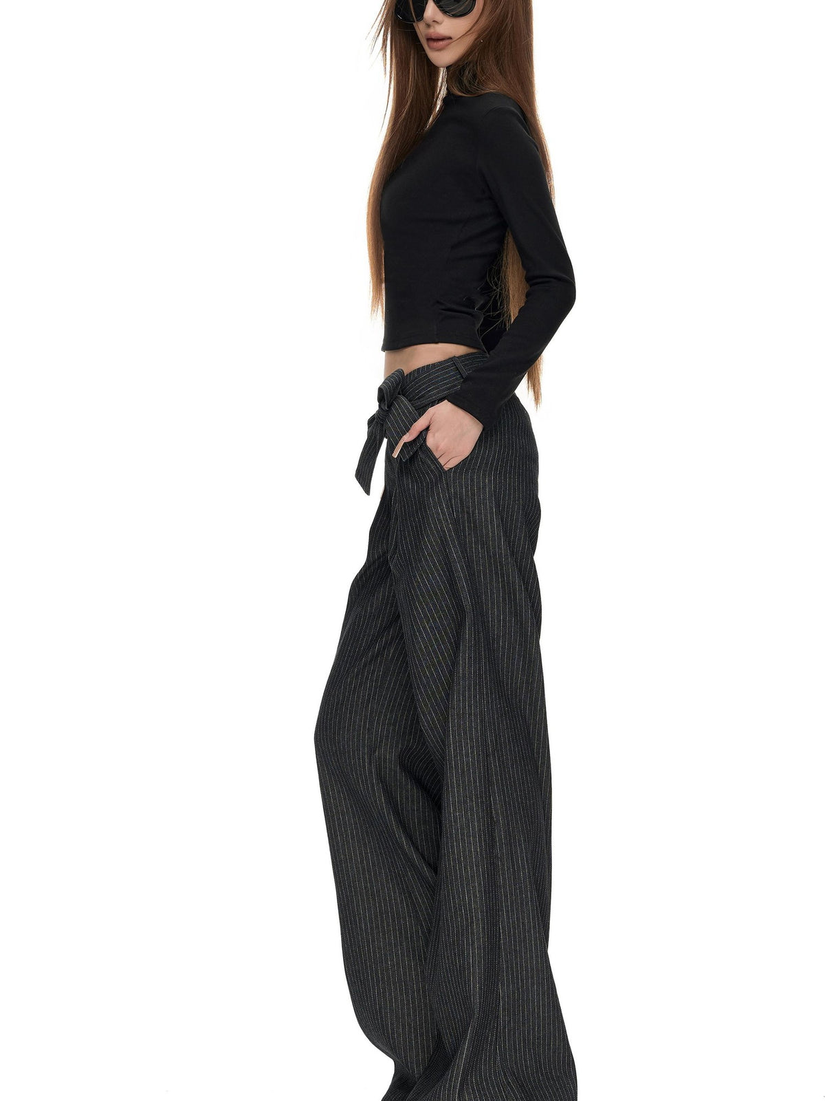 Fanptntox Solid High Neck Knit Slim Fit Modal Women's Long Sleeve T-shirts