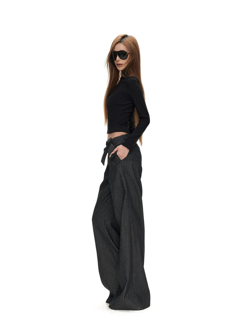 Fanptntox Solid High Neck Knit Slim Fit Modal Women's Long Sleeve T-shirts