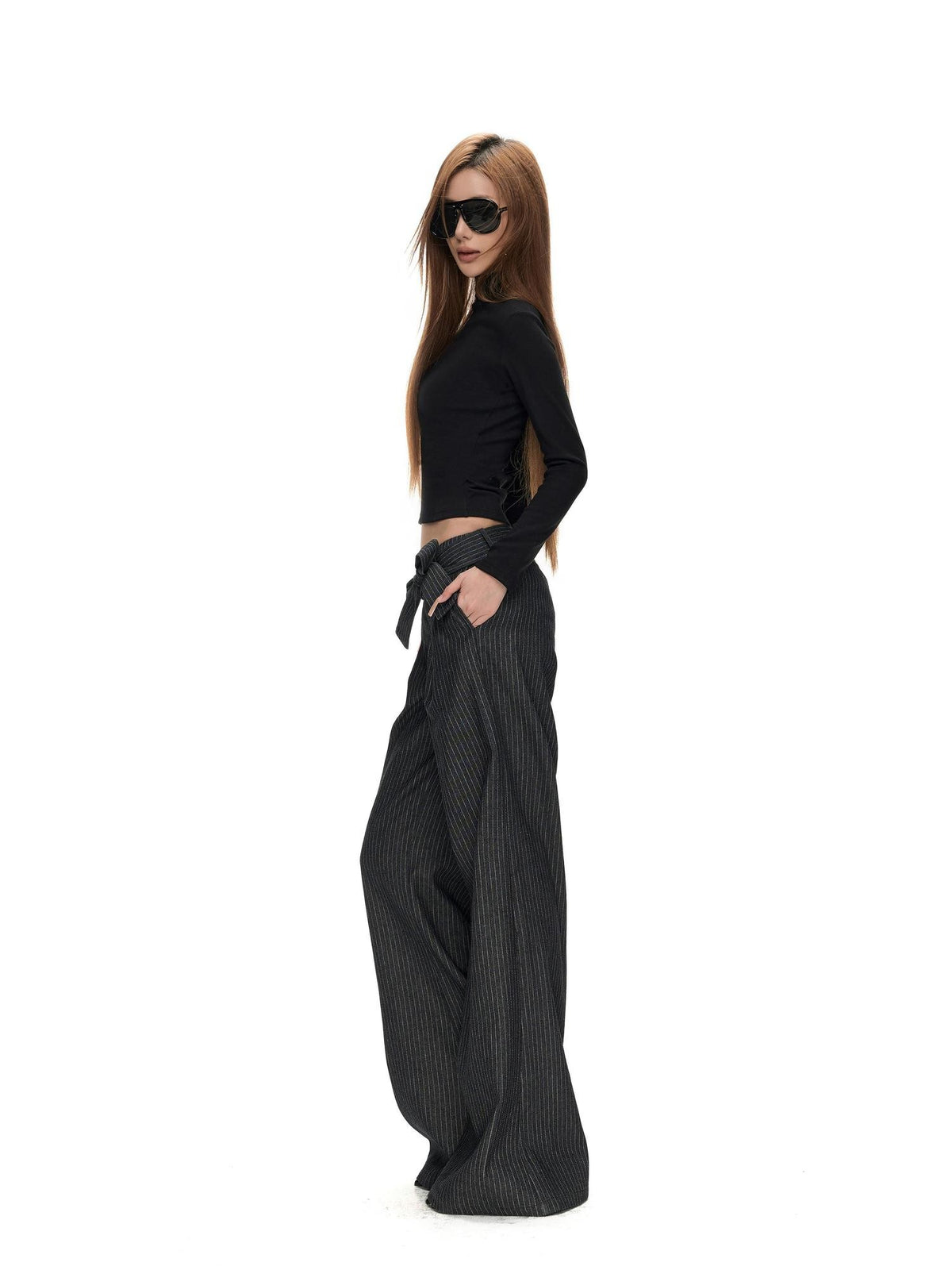Fanptntox Solid High Neck Knit Slim Fit Modal Women's Long Sleeve T-shirts