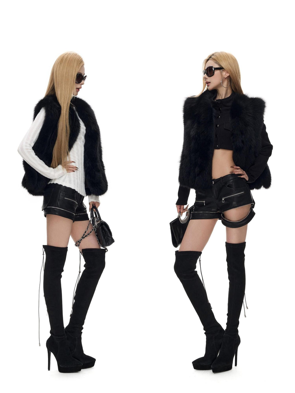 Fanptntox Solid Loose Fit Women's Fox Fur Faux Fur Coats
