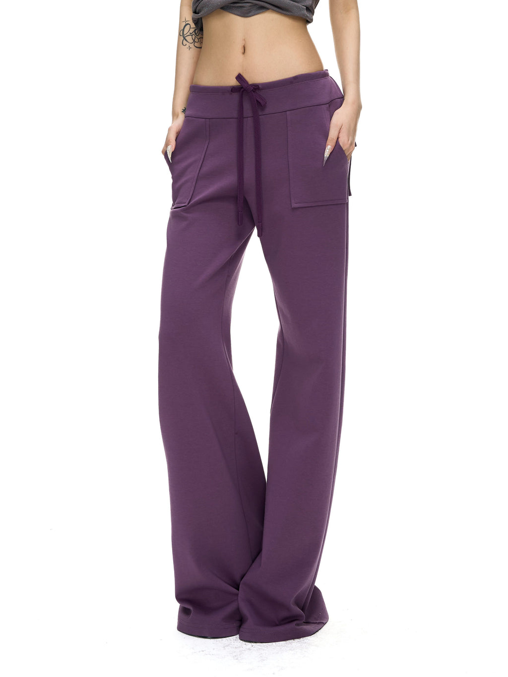 Fanptntox_Solid_Low_Waist_Drawstring_Large_Pocket_Knit_Women's_Cotton_Blend_Sweatpants_1052527516724_MISSTT