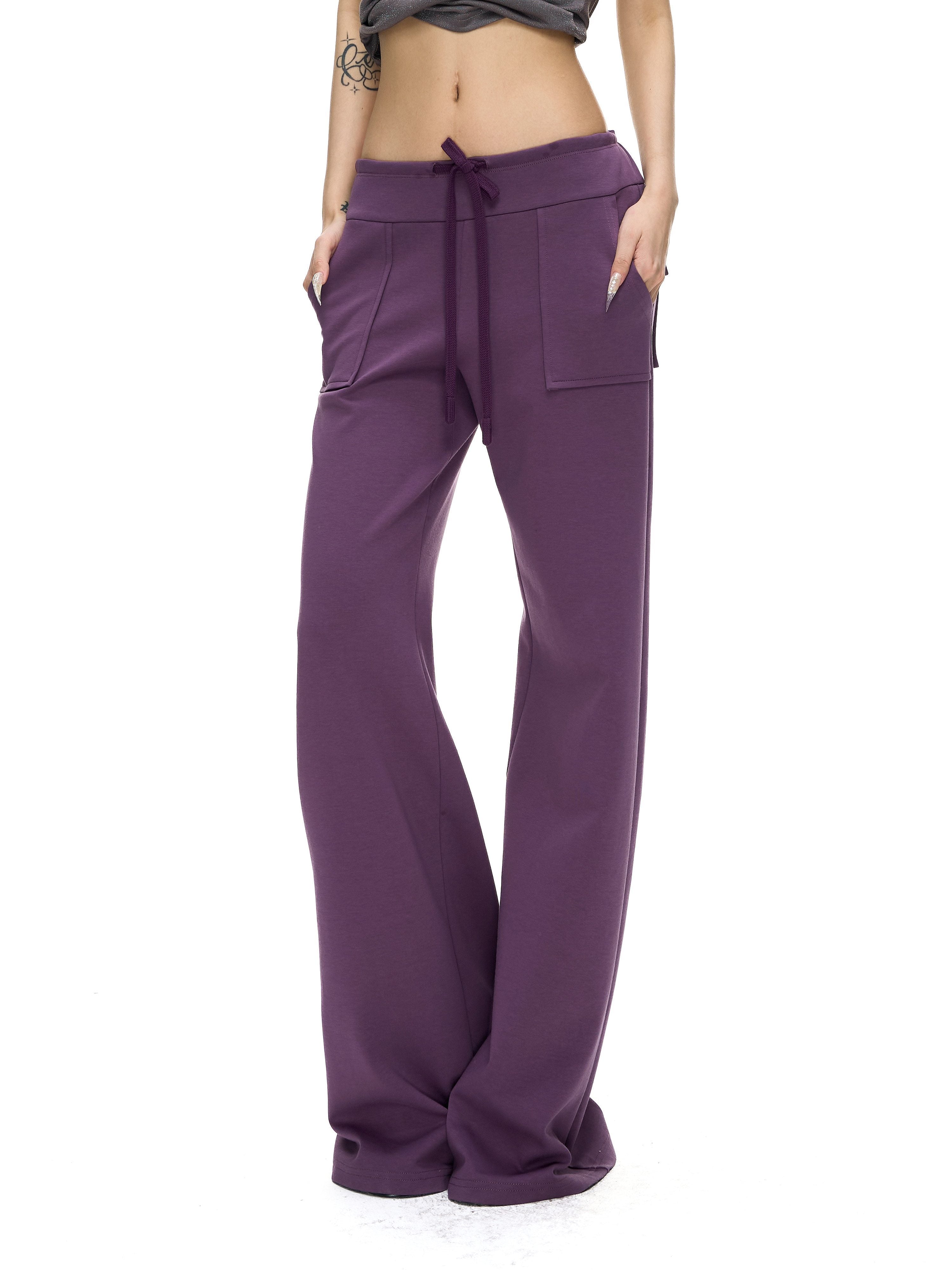 Fanptntox_Solid_Low_Waist_Drawstring_Large_Pocket_Knit_Women's_Cotton_Blend_Sweatpants_1052527516724_MISSTT