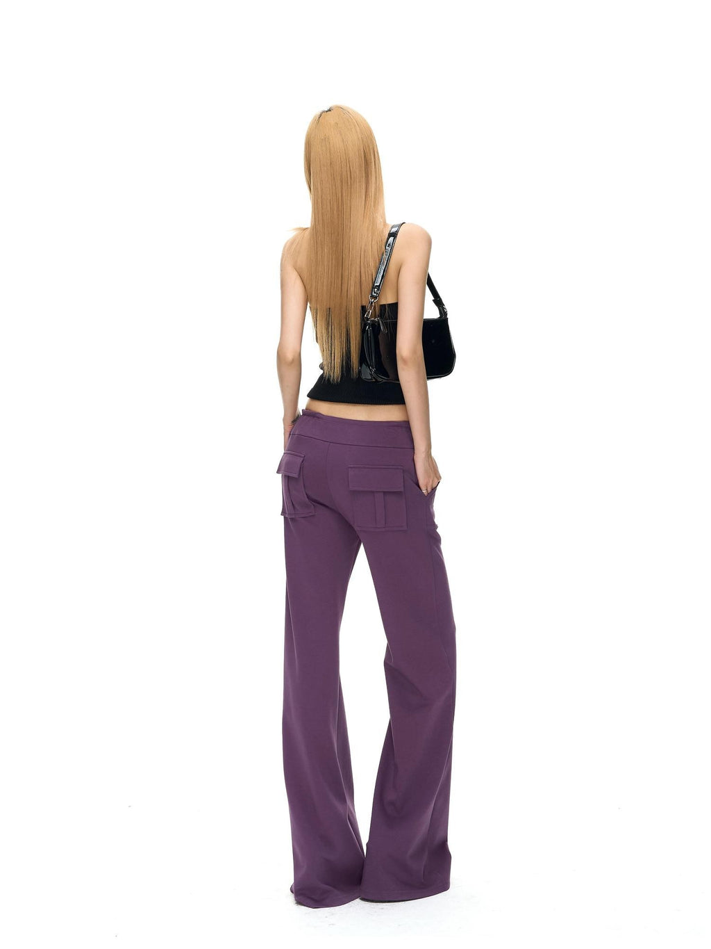 Fanptntox Solid Low Waist Drawstring Large Pocket Knit Women's Cotton Blend Sweatpants