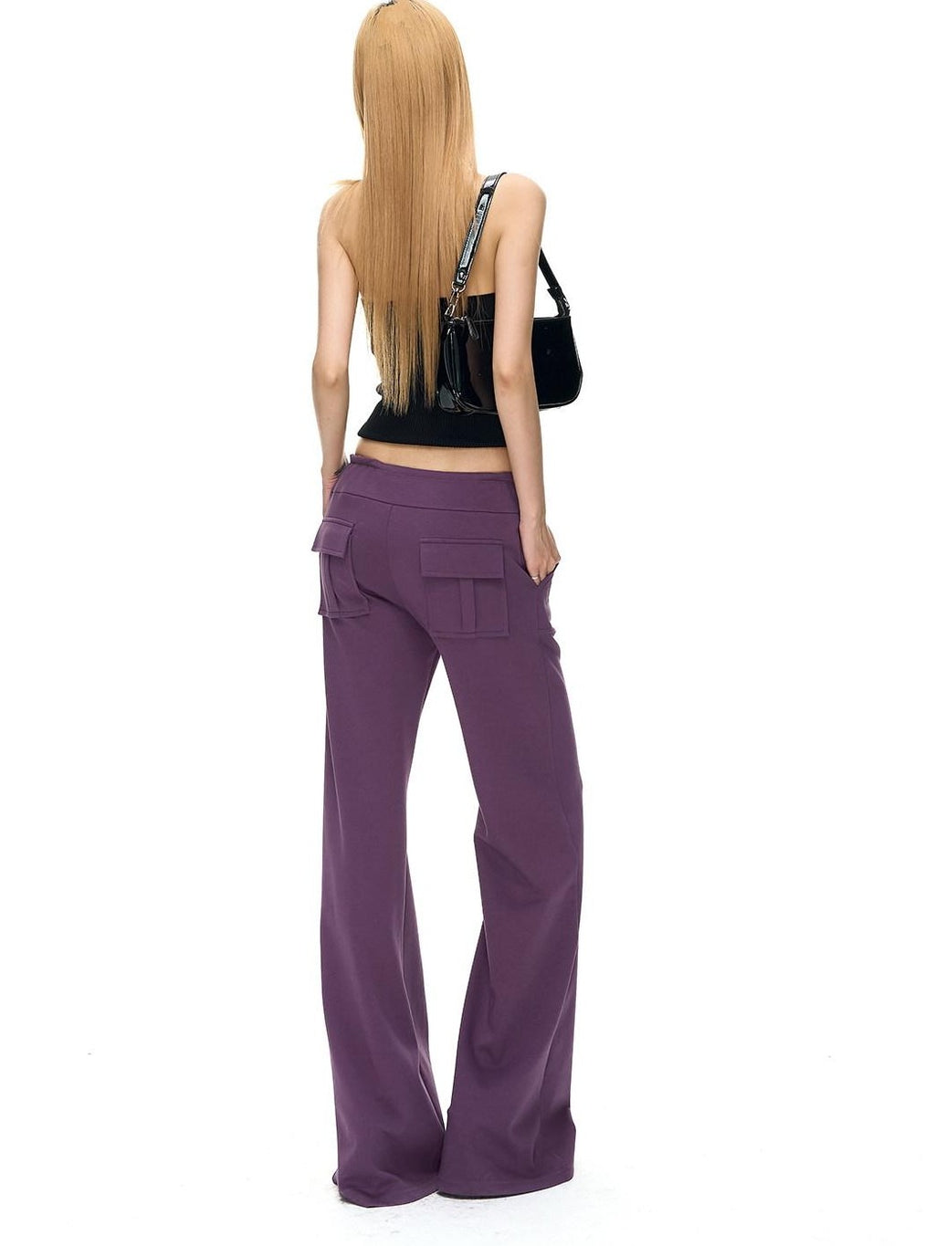 Fanptntox Solid Low Waist Drawstring Large Pocket Knit Women's Cotton Blend Sweatpants