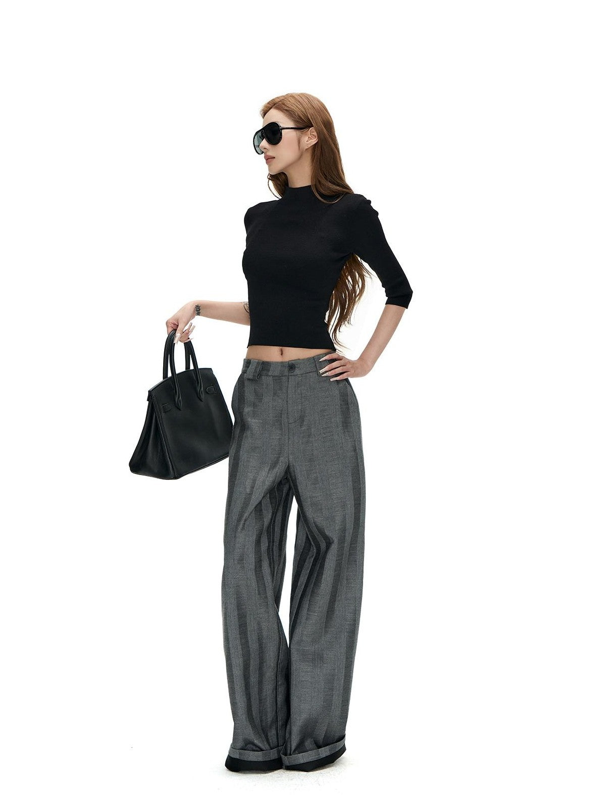 Fanptntox Solid Slim Fit Half Sleeve Knit Women's Polyester Turtleneck Sweaters