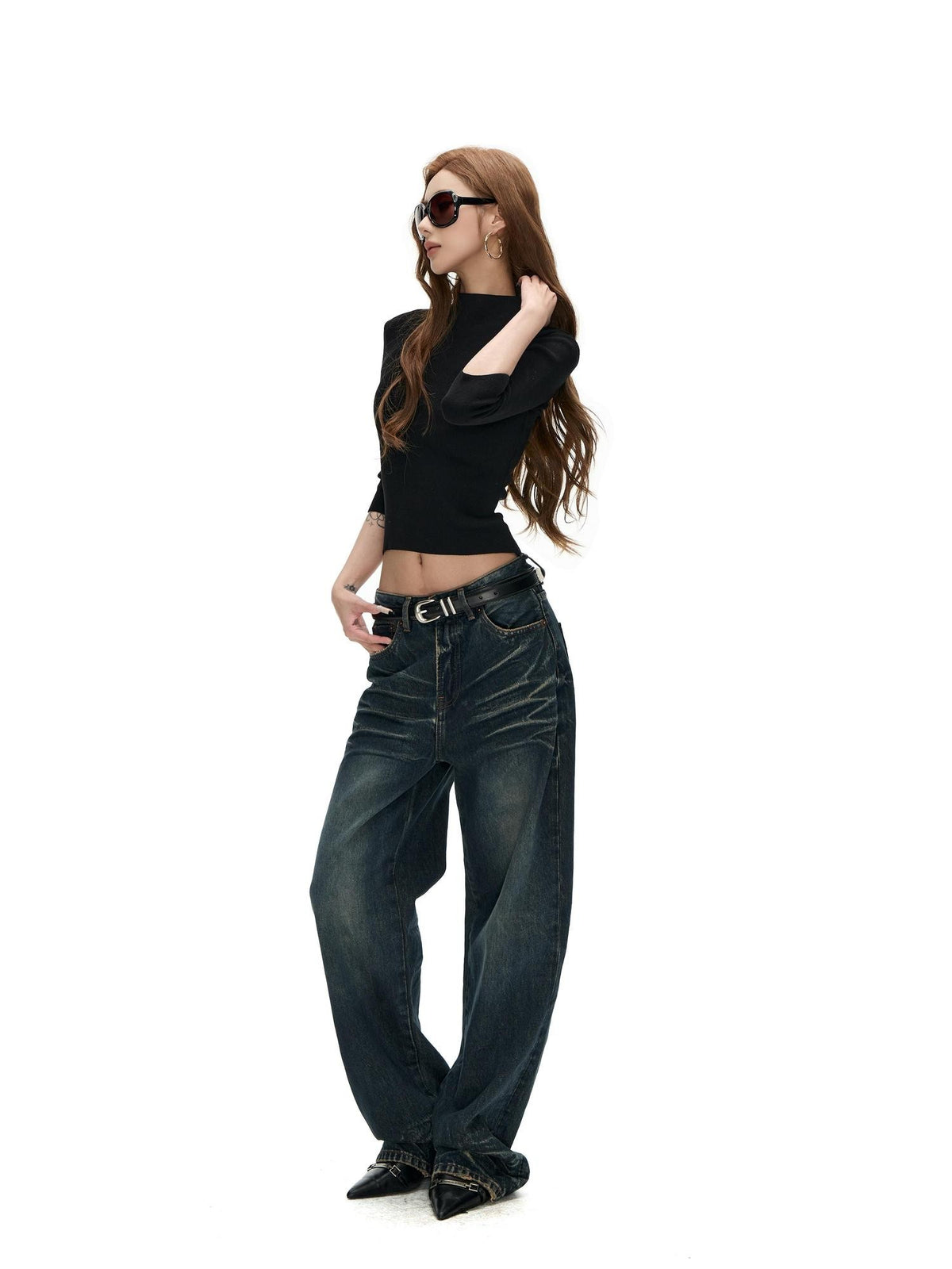 Fanptntox Solid Slim Fit Half Sleeve Knit Women's Polyester Turtleneck Sweaters