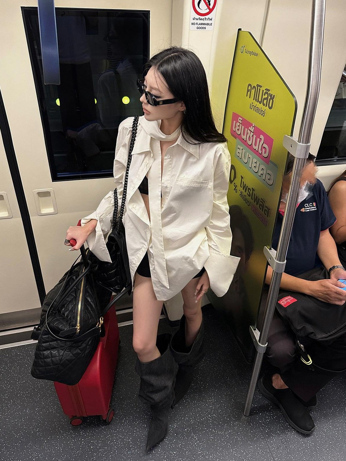 Fanptntox Solid Stand Collar Long Sleeve Boyfriend Women's Cotton Oversized Shirts