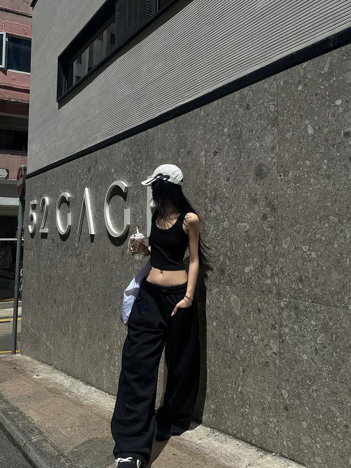 Fanptntox Sporty Foldover Waist Low Waist Relaxed Slimming Women's Wide-leg Pants