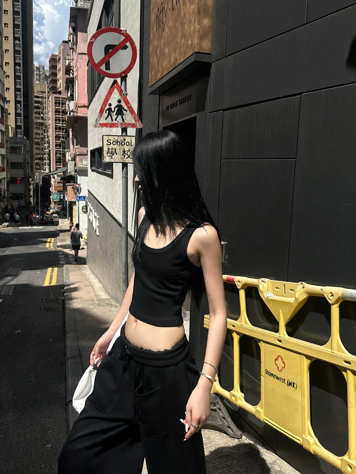 Fanptntox Sporty Foldover Waist Low Waist Relaxed Slimming Women's Wide-leg Pants