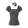 Fanptntox_Square_Neck_Frayed_Hem_Aline_Short_Sleeve_Women's_Polyester_Matching_Skirt_Sets_723674924511_MISSTT