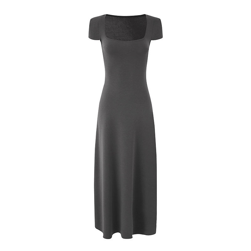 Fanptntox_Square_Neck_Padded_Shoulder_Short_Sleeve_Aline_Women's_Other_Casual_Maxi_Dresses_736511720956_MISSTT