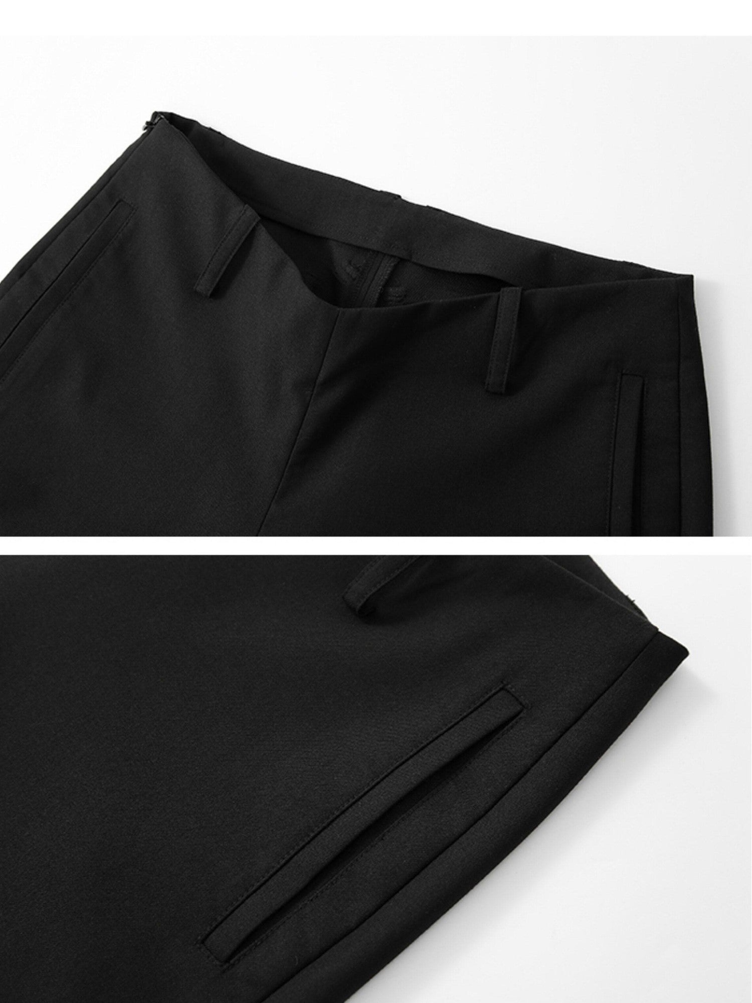 Fanptntox Streetwear Low V Waist Straight Loose Women's Polyester Blend Wide-leg Pants