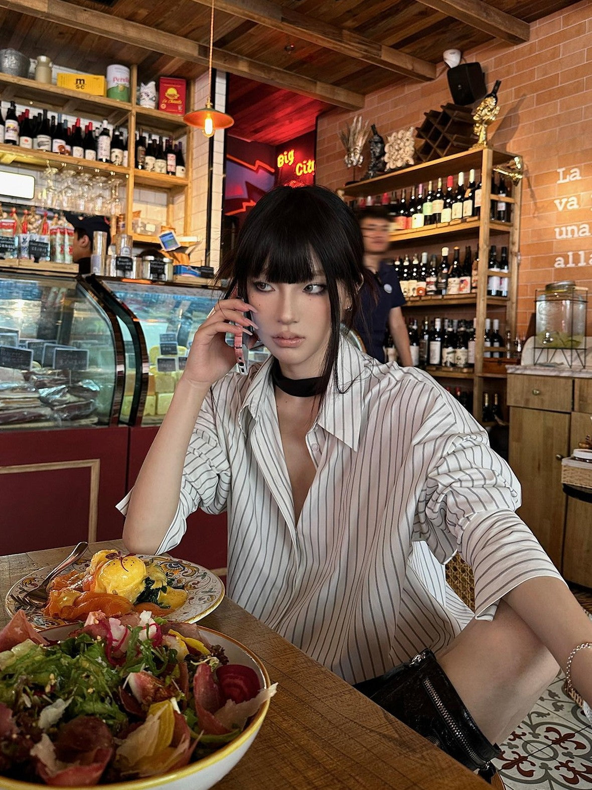 Fanptntox Striped Short Sleeve Shirt Dress High Waist Women's A Line Matching Skirt Sets