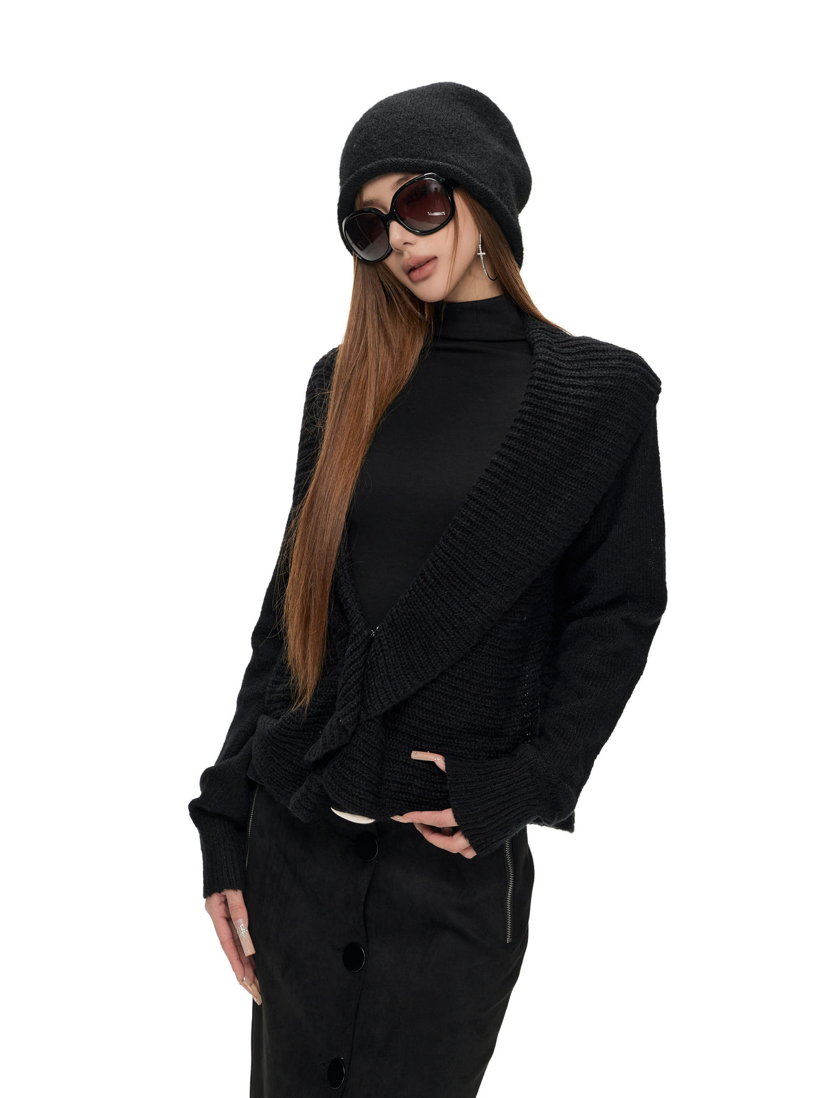 Fanptntox_Textured_Wool_Blend_Long_Sleeve_Cardigan_Women's_Turtleneck_Sweaters_1084191041293_MISSTT