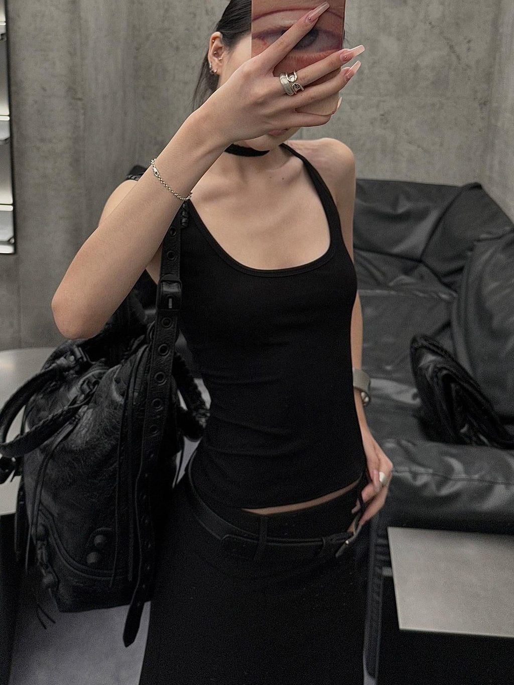 Fanptntox Three Color Racerback U Neck Slim Fit Women's Cotton Stretch Tank Tops