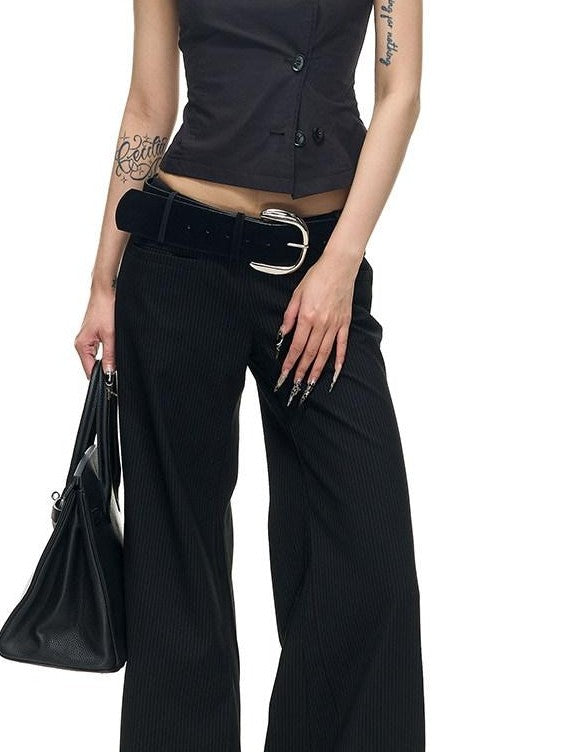 Fanptntox Two Tone Double Row Buttons Stand Collar Vest Women's Cotton Blend Shirts