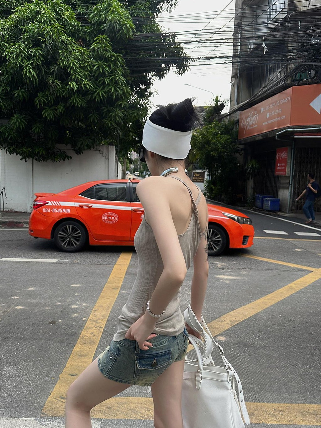 Fanptntox U Neck Semi Sheer Cross Back Slim Fit Women's Knit Mid Length Tank Tops