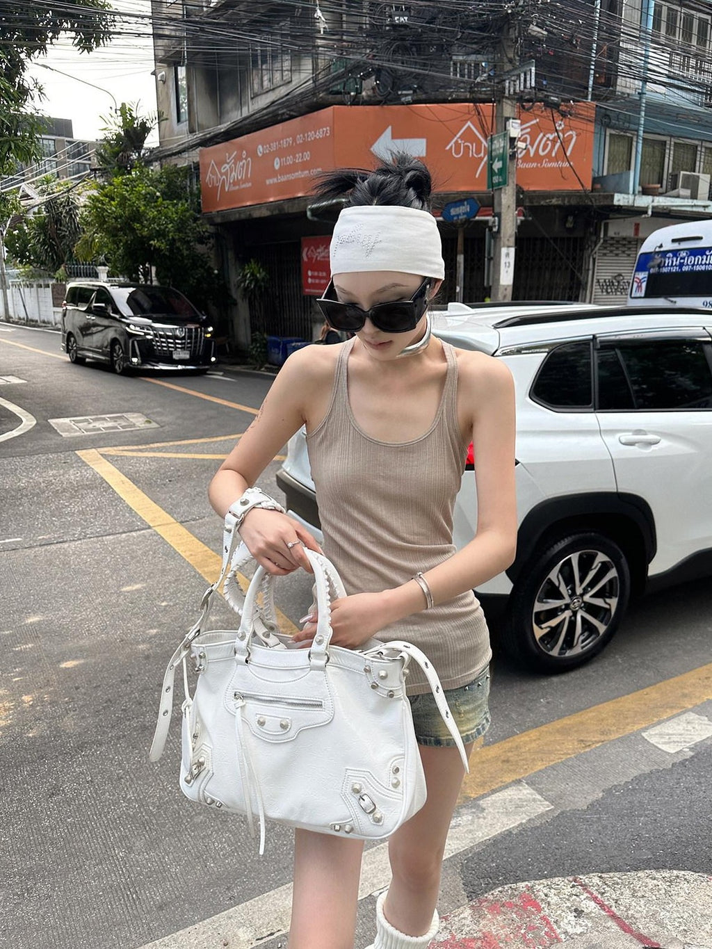 Fanptntox U Neck Semi Sheer Cross Back Slim Fit Women's Knit Mid Length Tank Tops