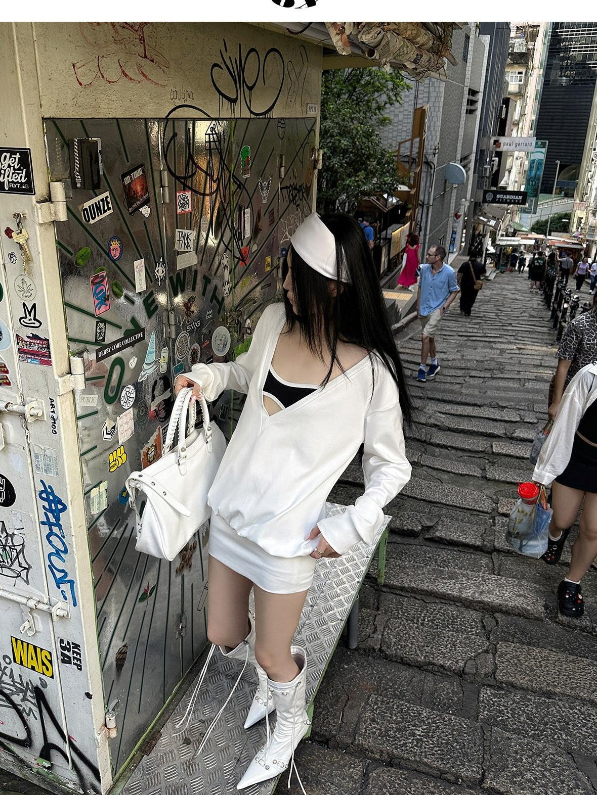 Fanptntox V-neck Long Sleeve High Waist Sweatshirt Aline Women's Casual Mini Dresses