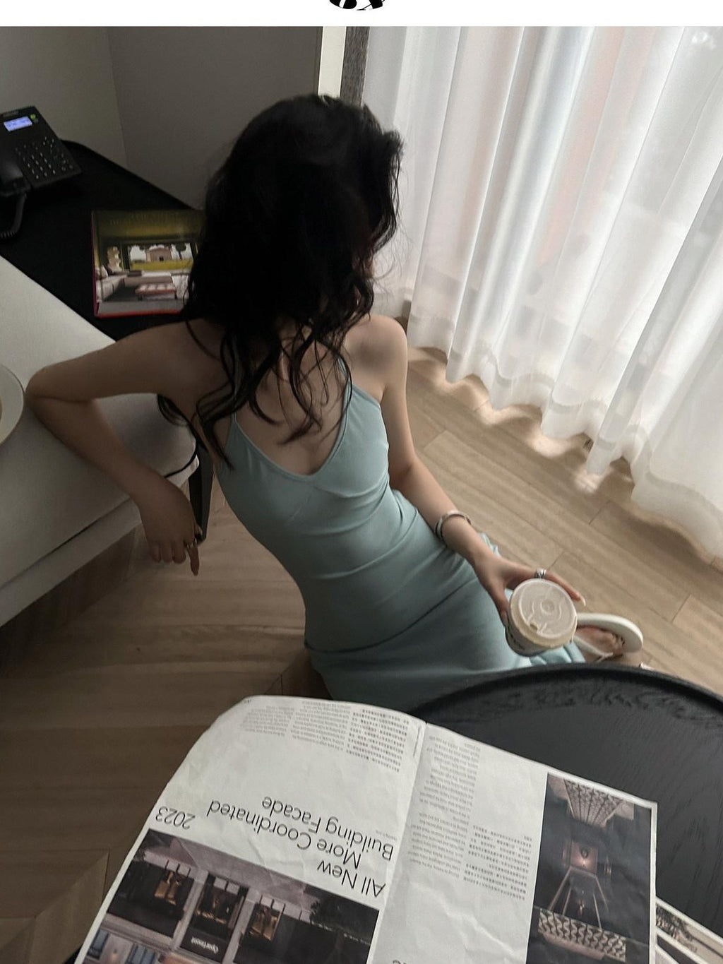 Fanptntox V-neck Strappy Solid Cinched Waist Hip Hugging Women's Bodycon Maxi Dresses